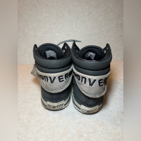 Converse Trainers Fold Down Black Grey Canvas Roll High Tops Men 12 Women 14 - Picture 5 of 9